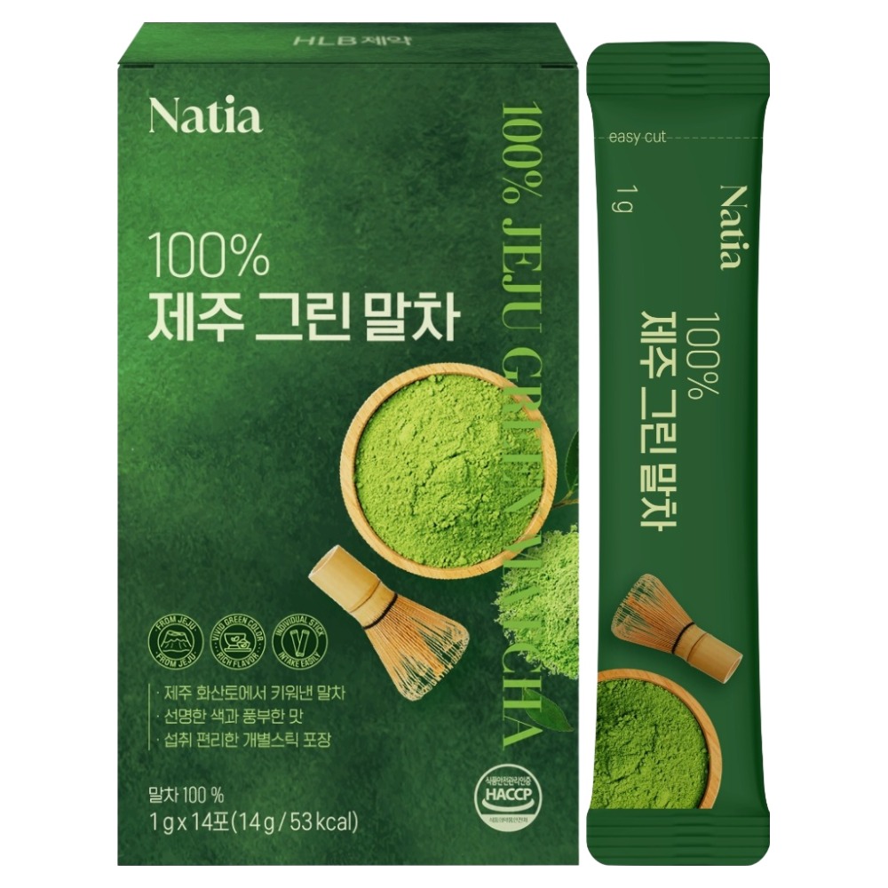 나티아 100% 제주 그린 말차, 1개, 1g, 14개입 14,520원