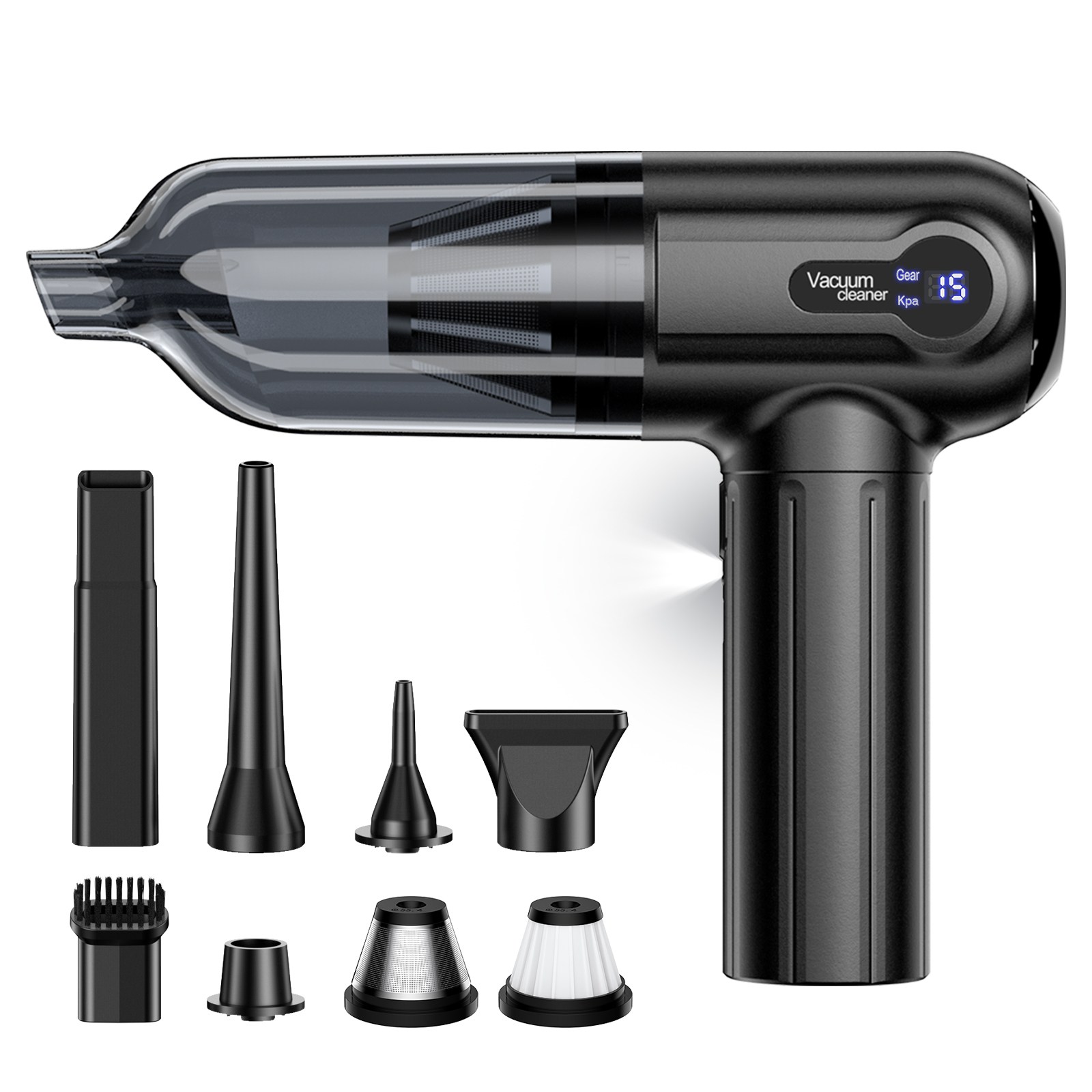 SUNGOD 차량용 무선 청소기 에어건 고출력 흡입 파워 송풍 디스플레이 미니 핸디 진공 청소기 23,600원