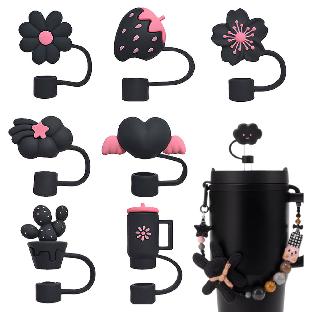 모나홈 텀블러전용 블랙핑크에디션 밀착형 빨대마개 8종 세트 10mm, 1세트 7,580원