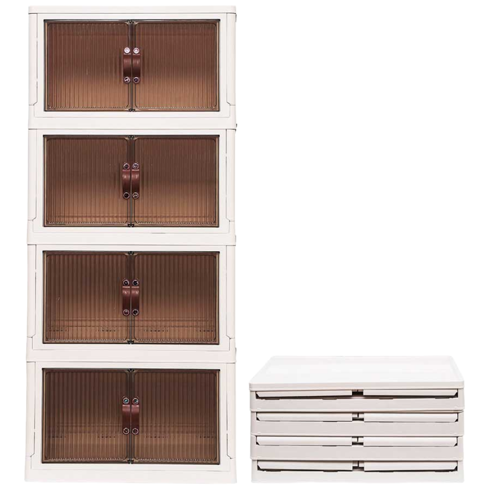 순수팩토리 프리미엄 이동식 폴딩 수납장 4단 다용도 도어형 뚜껑추가 가능 134,000원