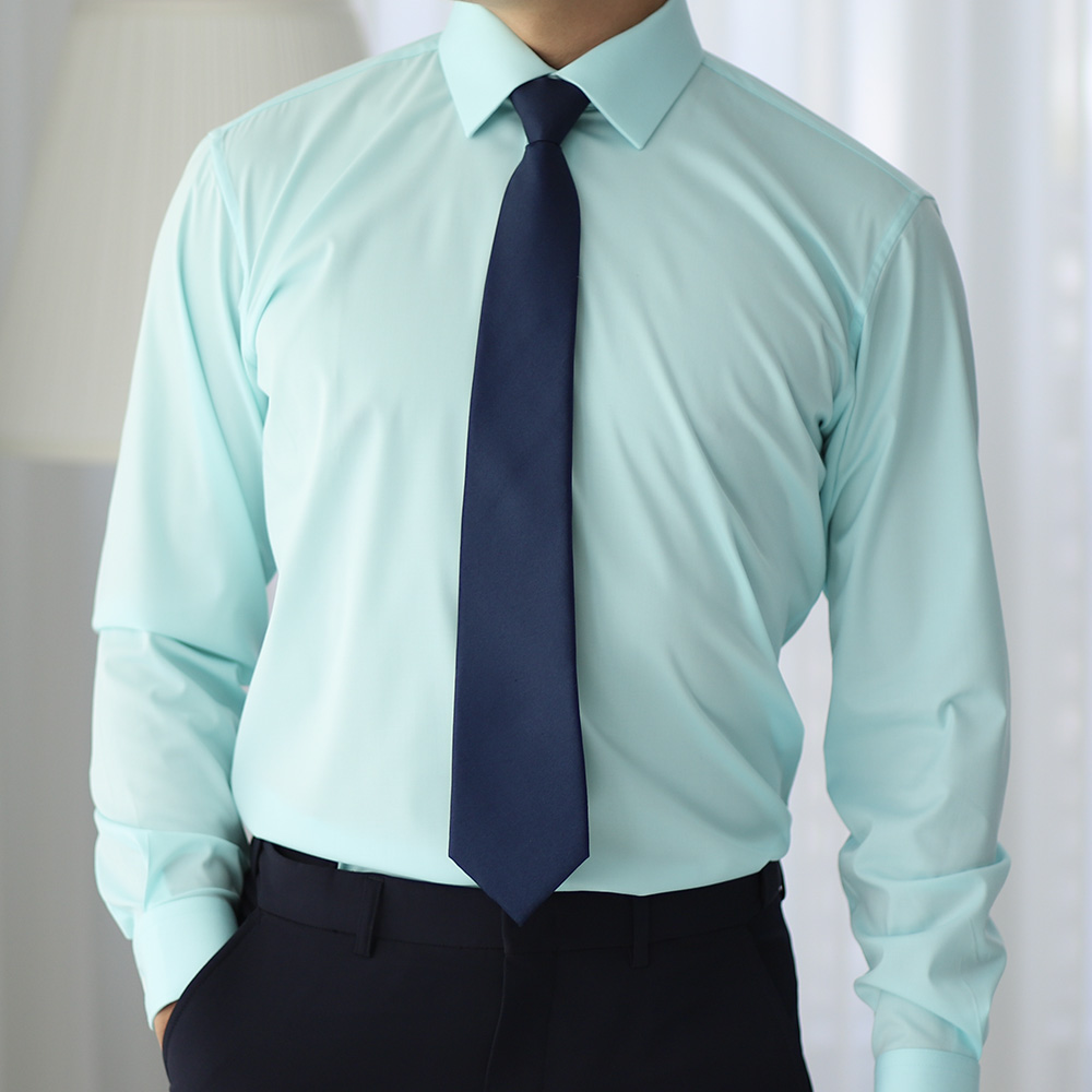 어셔츠 구김없는 스판 남자 정장 와이셔츠 아쿠아마린 색상 전용 39,800원