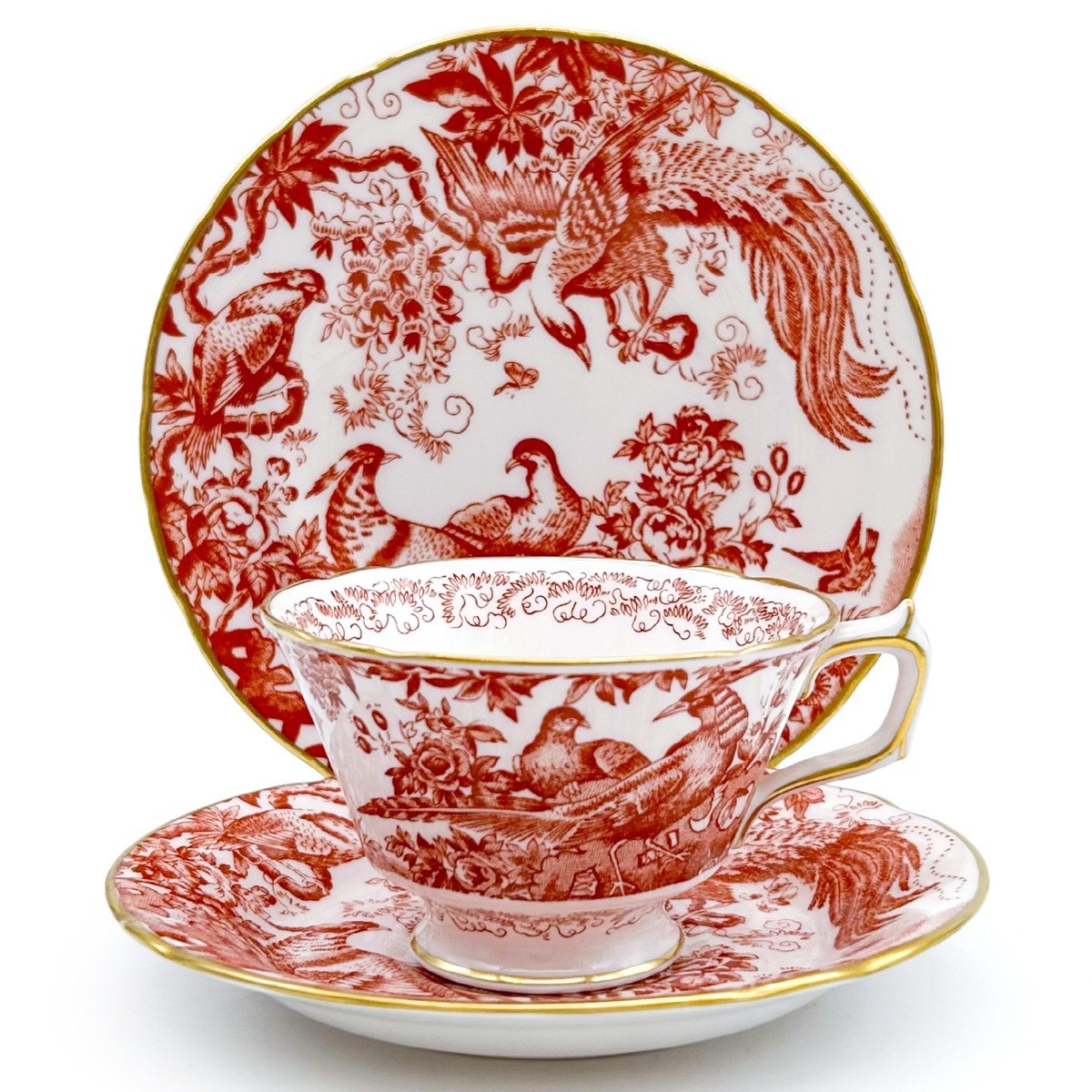Antique 로얄크라운더비 레드 에이브스 찻잔 트리오 영국 명품 커피잔 접시 Red Aves 214,000원