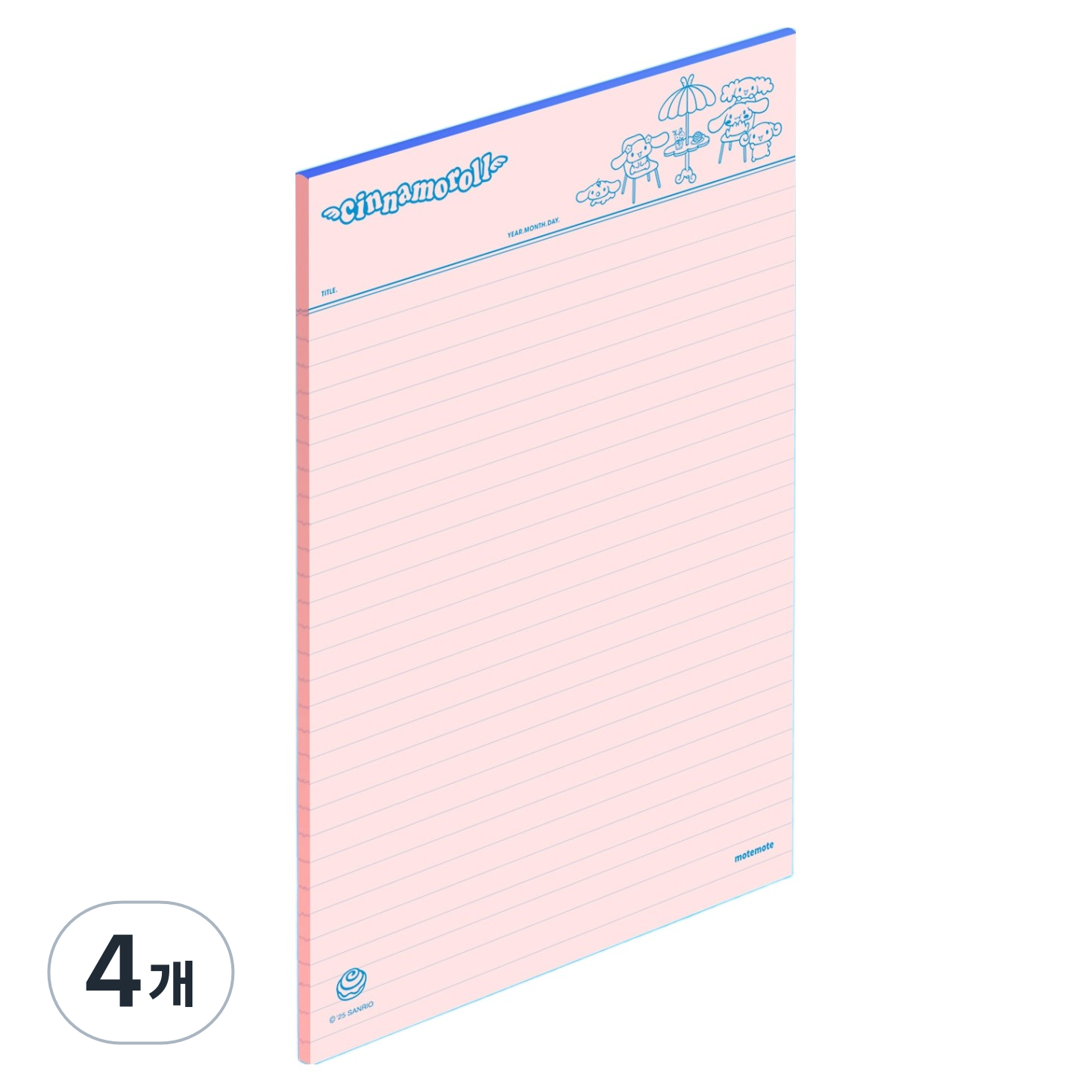 모트모트 산리오캐릭터즈 노트페이퍼, 룰드시나모롤, 40매, 4개 13,740원
