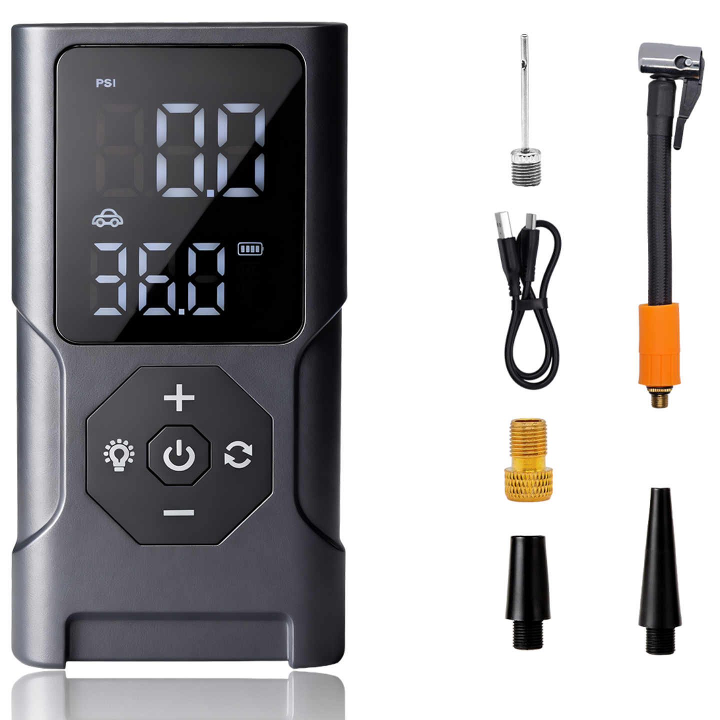휴대용 무선 공기 주입기 풀세트 LED손전등/보조배터리/자동차/구기류/자전거 오토바이 다용도 에어 펌프 , 블랙 , 1세트 23,800원
