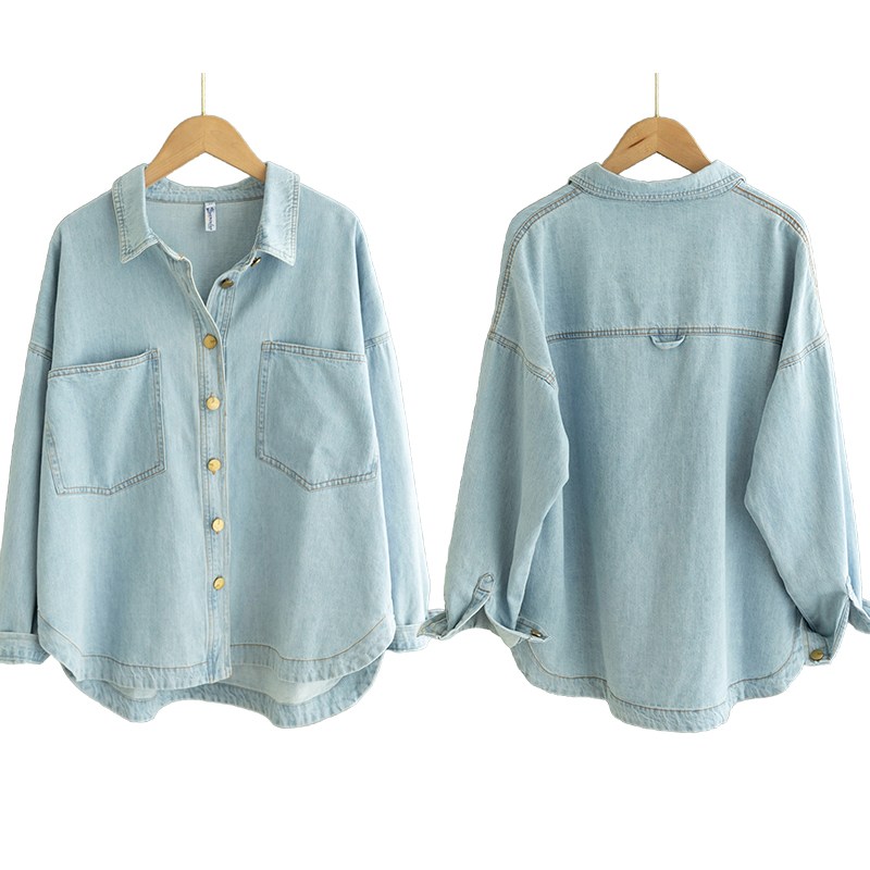 Asure 여자 빈티지 청남방 봄가을 롱슬리브 데님셔츠 아우터 39,500원