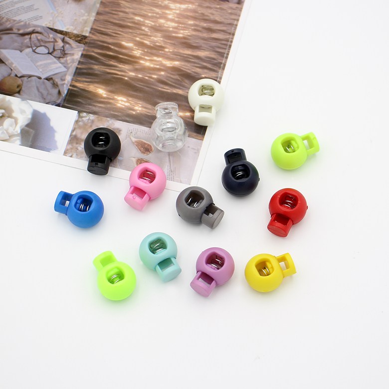 1구 원형 컬러스토퍼 끈조절, 소+투명, 4개 500원