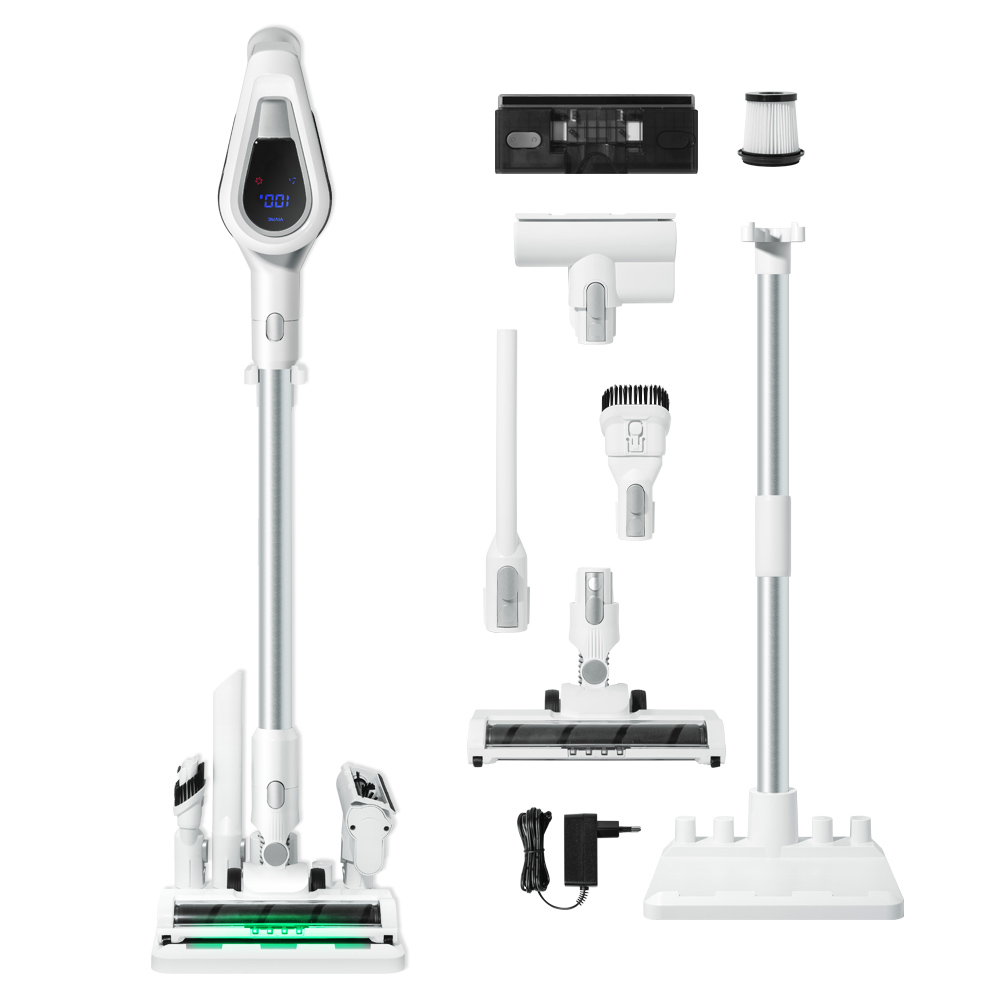 비브르 최신형 무선 청소기 흡입력 좋은 거치대 +물걸레+침구브러쉬 포함, 화이트, V17 116,000원