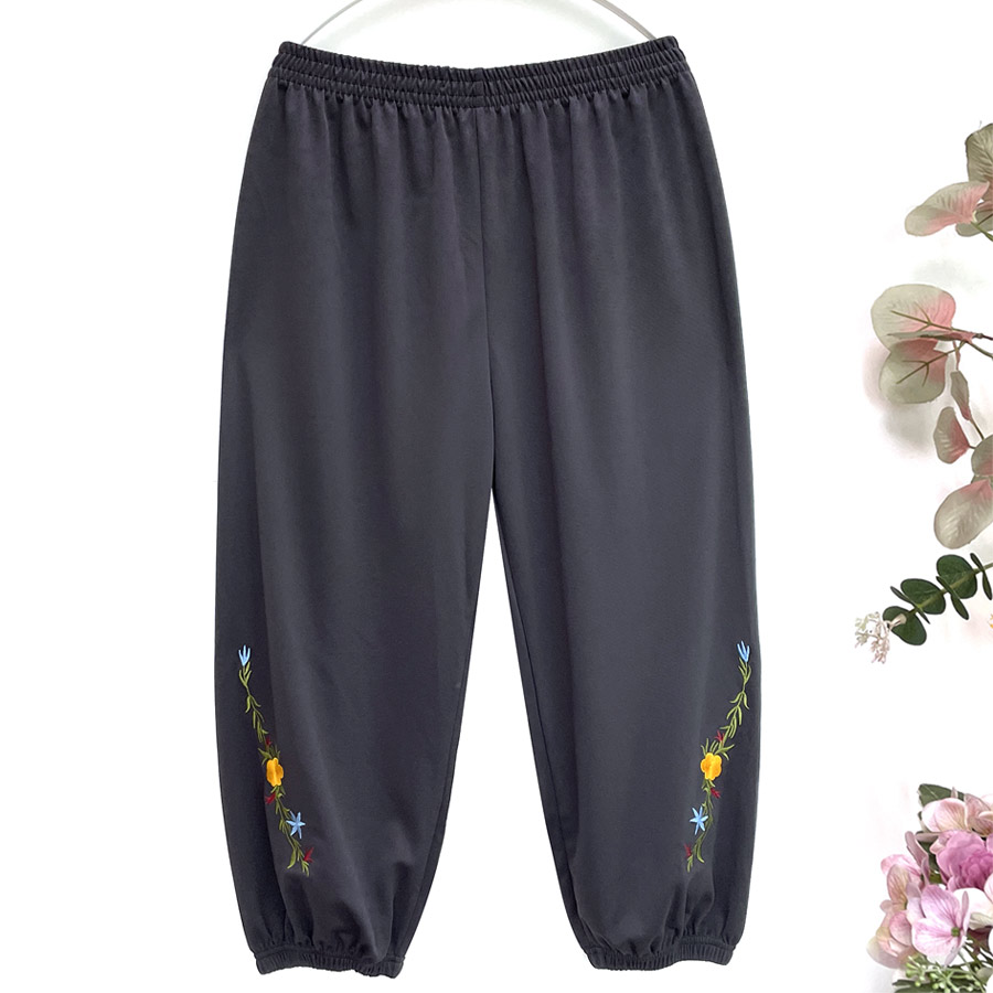 국민할매 할머니옷 봄가을 스판 밑단 꽃자수 몸빼바지[KH-088] 중년의류 엄마옷 요양원옷 19,800원