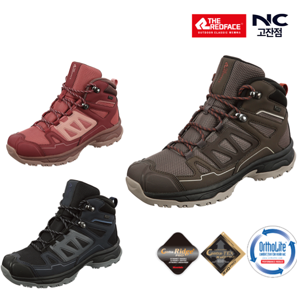 레드페이스 남여 공용 매장 인기 등산화!! 사계절 등산화 한국인에 잘맞는 발목있는 기능성 등산화 콘트라아더미드등산화 X22100 75,000원