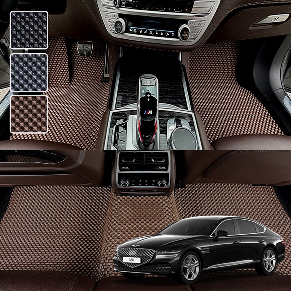 DXSOAUTO 제네시스 더올뉴G80 3세대 호환 3D 엠보싱 차세대 고무매트 1열2열 세트, 블랙, 40 더올뉴 G80 59,000원