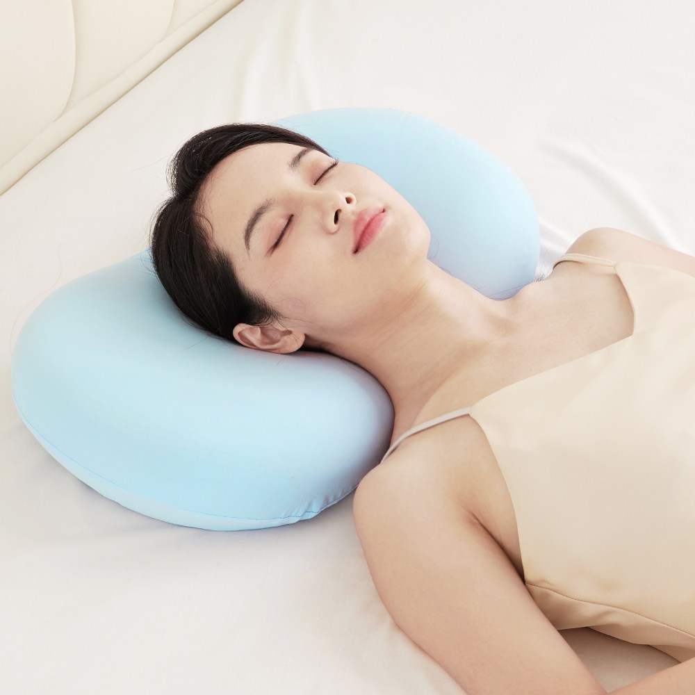 ERANSTAR 메모리폼 폭신한 무중력 꿀잠 숙면 말랑말랑 고양이 뱃살 경추베개, 연하늘색, 1개 29,900원