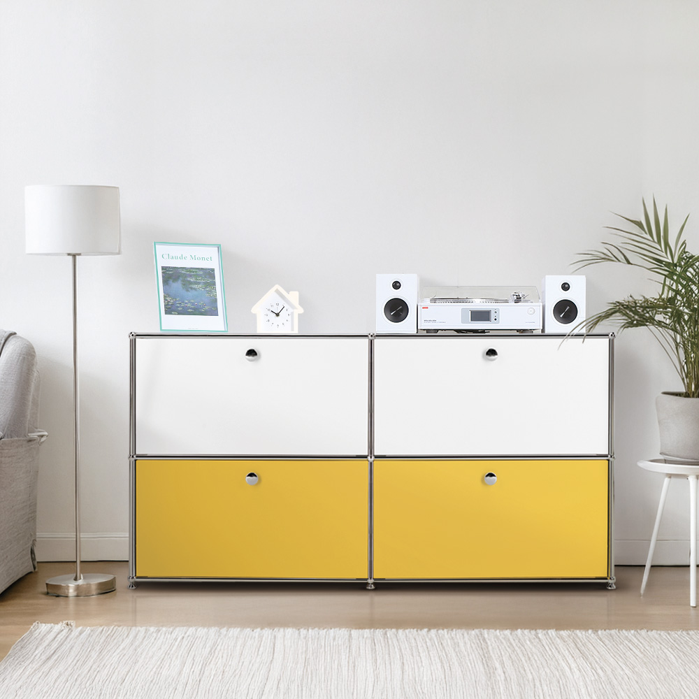 이가페 미드센츄리 모듈가구 듀오 2x2 베이직 수납장 비스포크콤비, 상부화이트+하부옐로우 960,000원