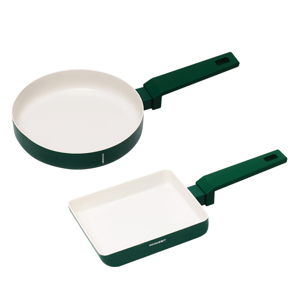 코젤 미네르바 세라믹코팅 프라이팬 2종 세트 IH 인덕션겸용 계란말이팬, 1세트, 프라이팬20cm+사각프라이팬18x15cm, 포레스트그린 30,600원