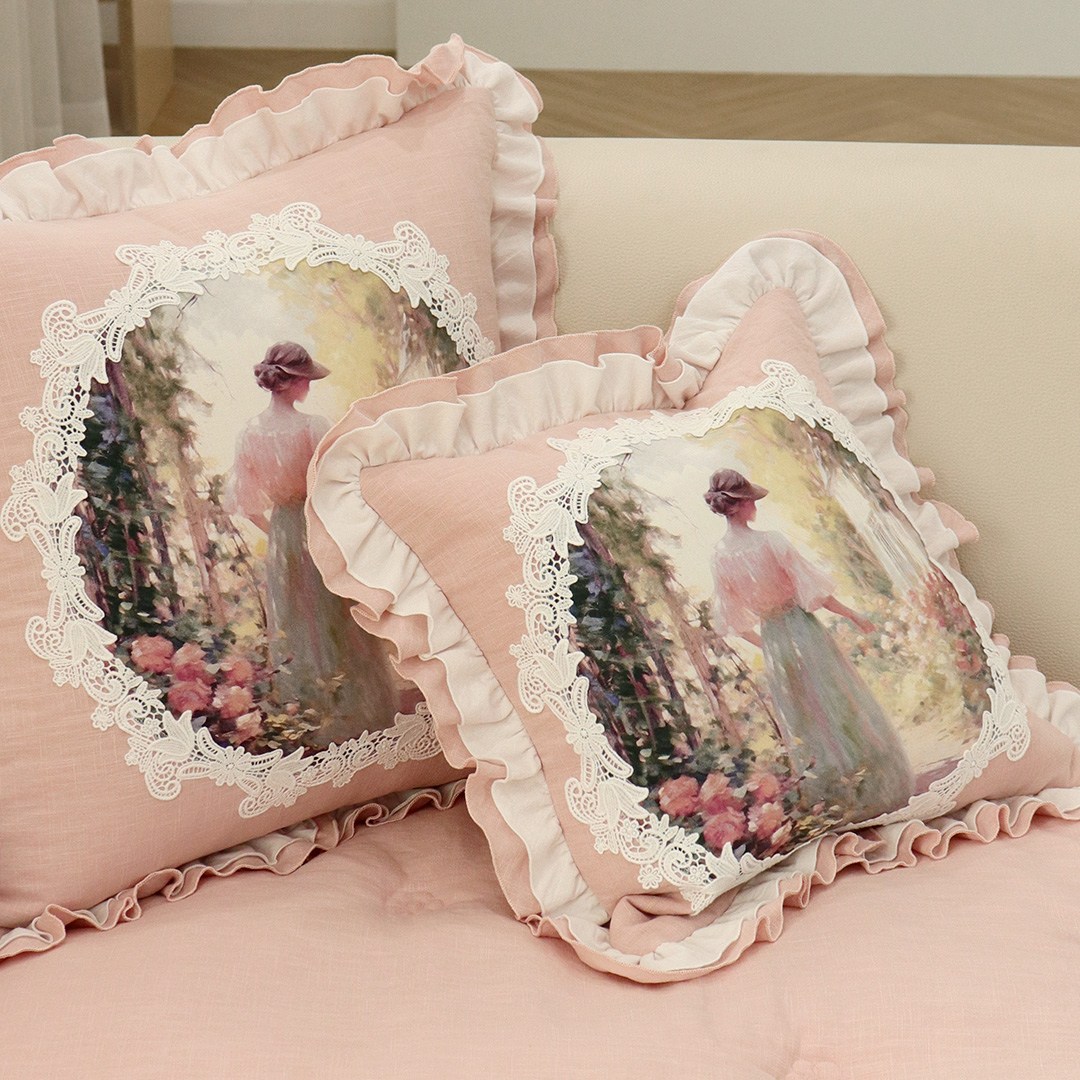 프로방스 린넨 프릴 고급 쇼파 거실 사각 쿠션 방석 36,700원