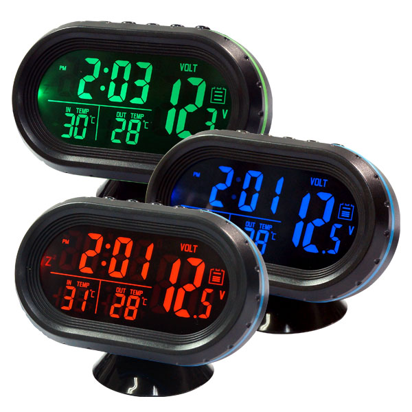 삼항LED 12V-24V 디지털시계+디지털볼트메타+디지털온도계 3개를 하나로!, 블루, 1개 17,300원