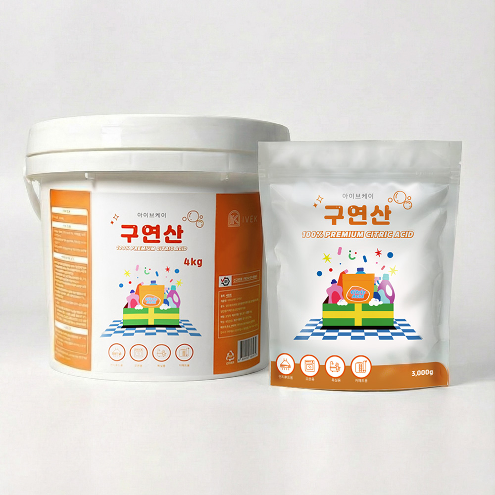 [세트특가]아이브케이 구연산 대용량 분말세제 버킷형 4kg+리필형 3kg, 1개, 1세트, 7kg 21,600원