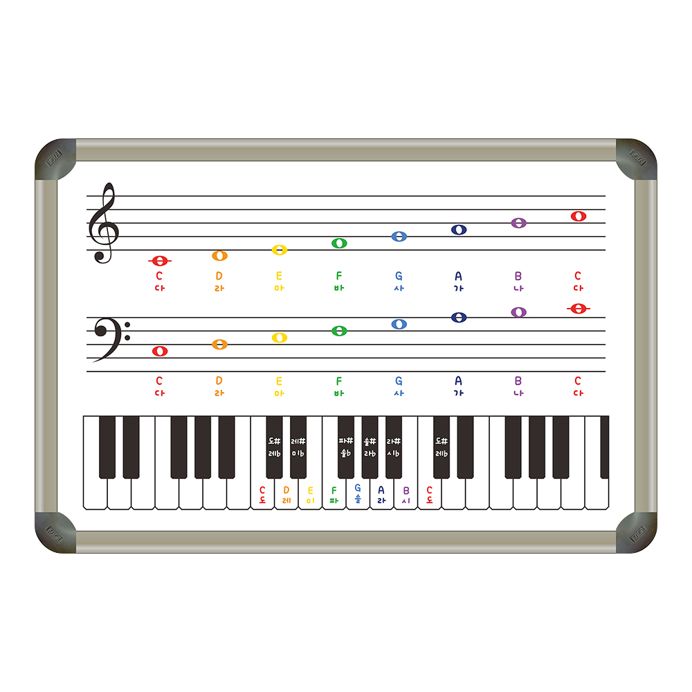 피아노 오선 칠판 음악 학원 600x400 벽걸이 주문제작 화이트보드 제일교구 51,500원