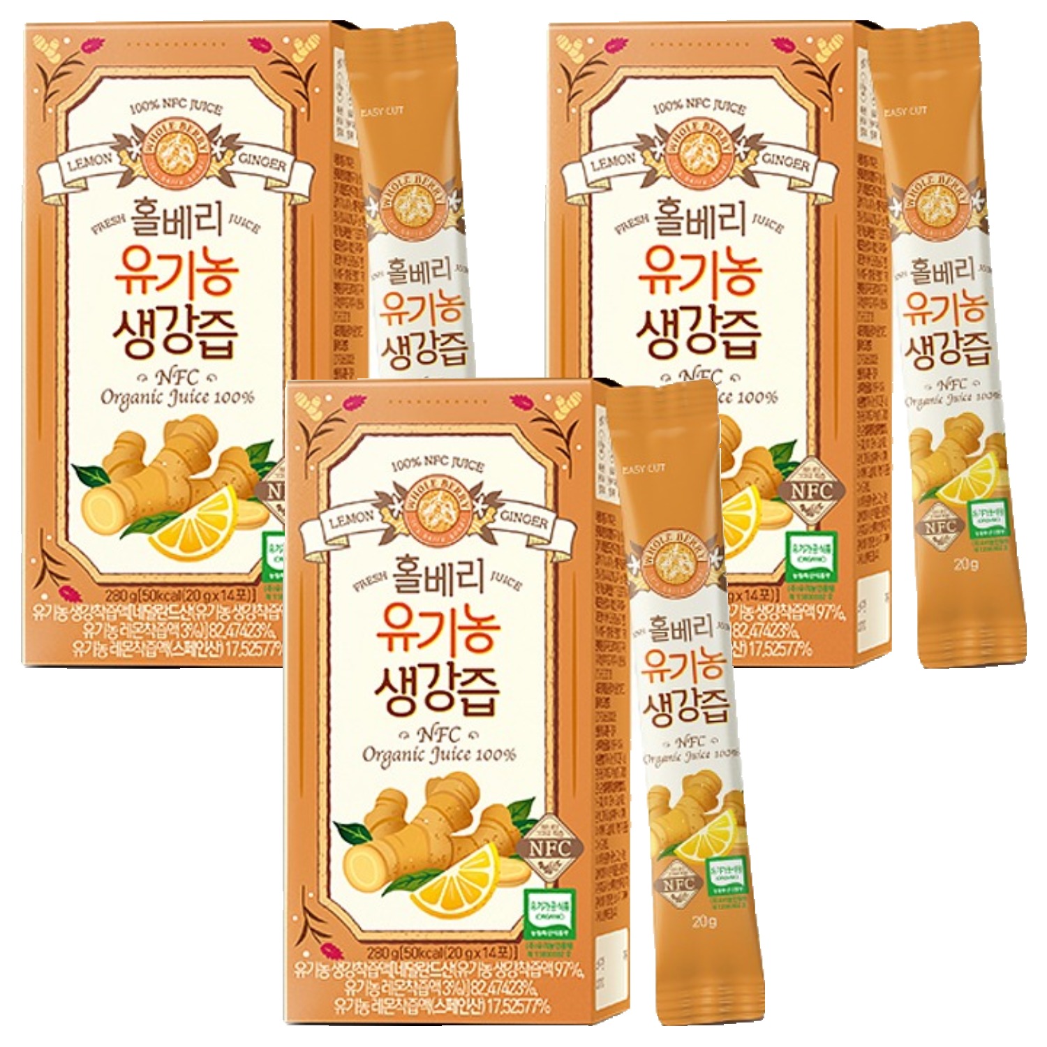홀베리 유기농 생강즙, 280g, 3개 36,900원