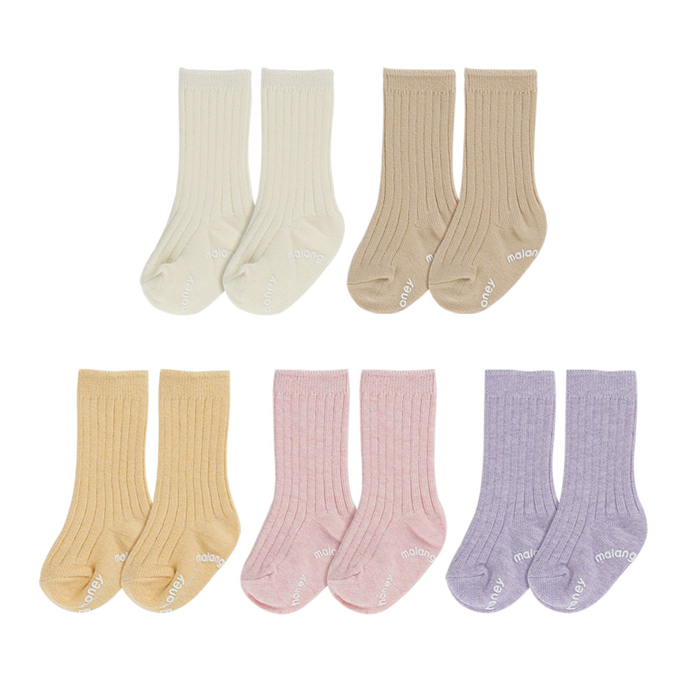 말랑하니 유아 미끄럼방지 논슬립 골지양말 5종세트 15,900원