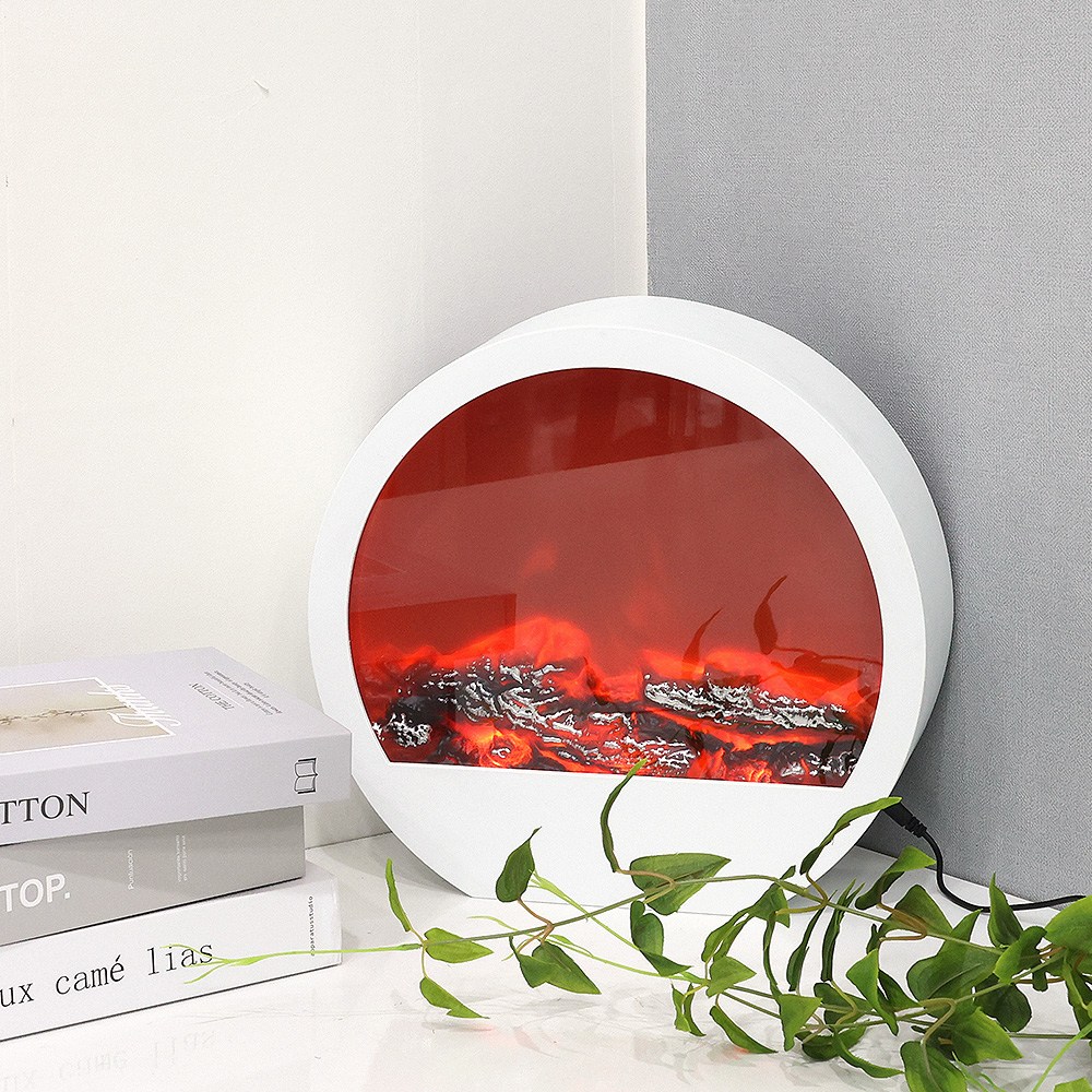 21세기트랜드 벽걸이&스탠드 원형 힐링 불멍 무드등, 화이트 26,500원