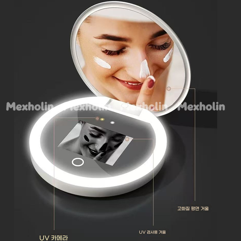 Mexholin 스마트 UV 거울  자외선카메라 차단확인 미러 UV 메이크업 UV 차단 선크림 기능  LED 거울   동료 선물  여자친구 선물  Mexholin 35,800원