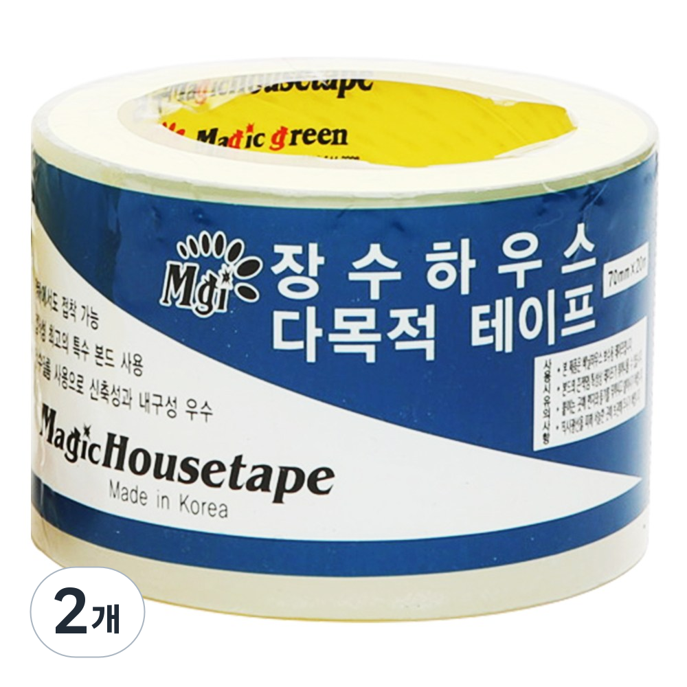 매직 하우스보수테이프 <국산> 비닐 천막 강력접착 방수 다목적 UV효과 -30도~+40도접착가능, 2개 17,990원
