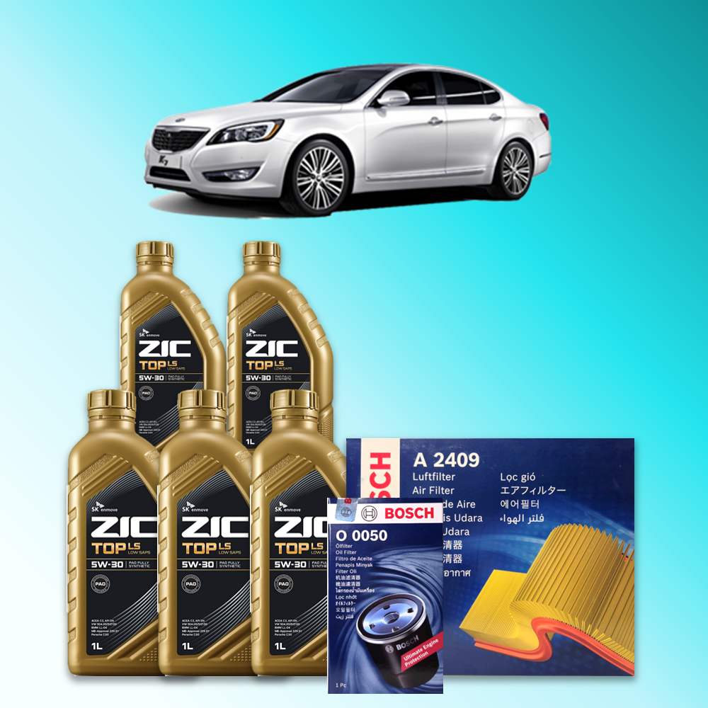 더 프레스티지 K7 (VG) 3.0 가솔린 엔진오일세트 SK 지크 탑 LS 5W30 (ZIC TOP LS) 82,300원