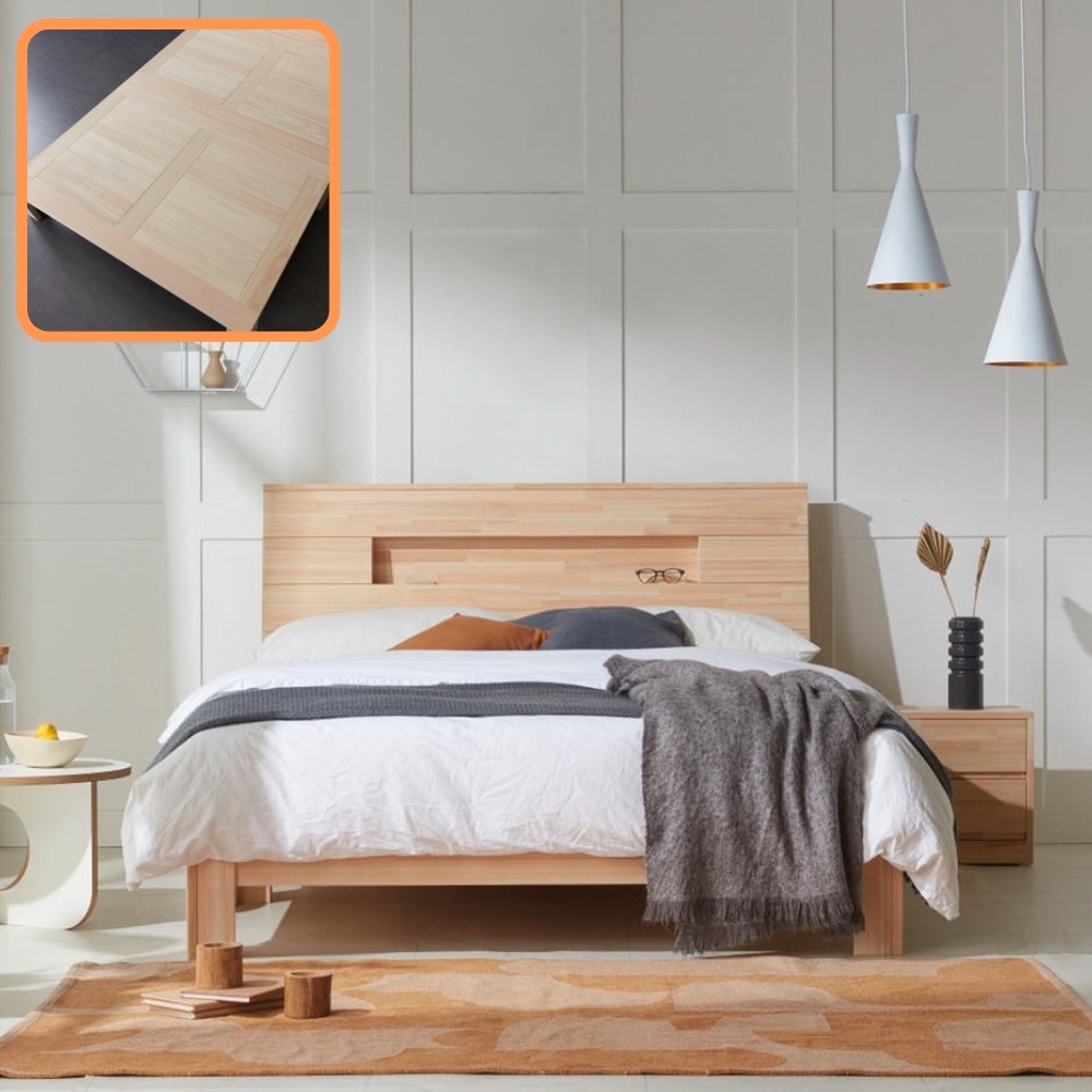 바르숲 고급무절 휘스랑 편백나무 침대 평상형 원목 침대 프레임, 베이지 1,268,000원