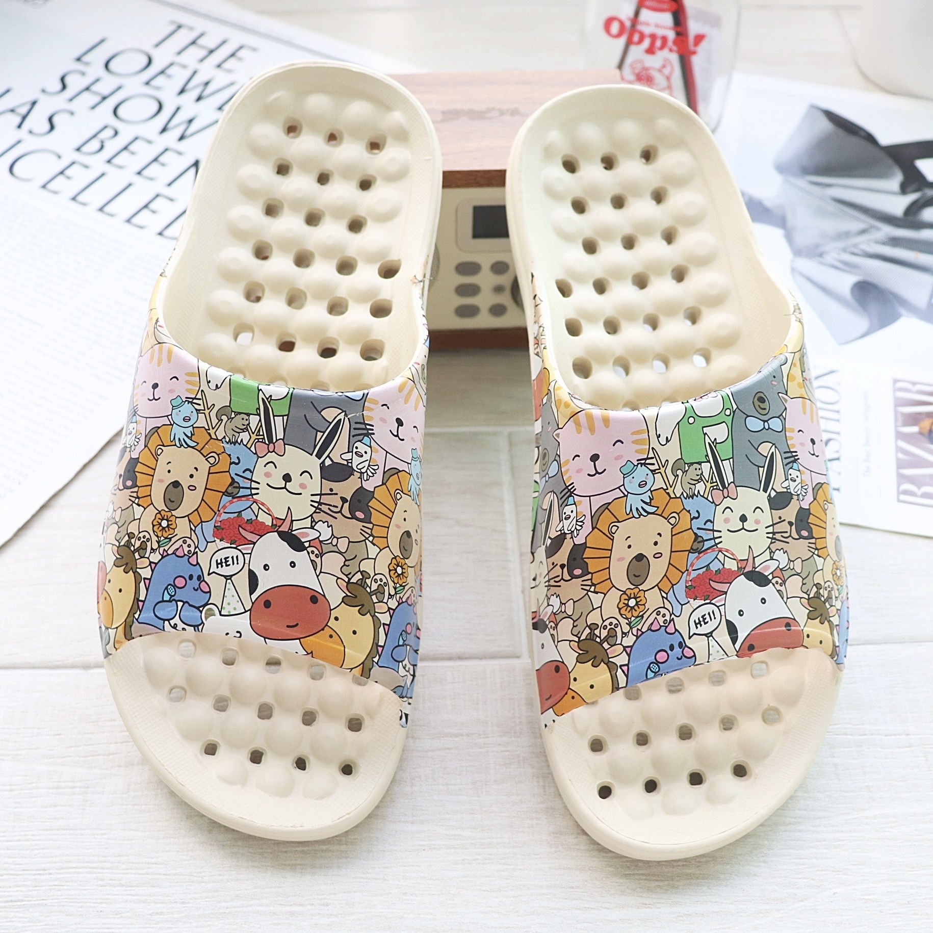 물빠짐 욕실화 미끄럼방지 그림 욕실화 러브하우스 9,900원