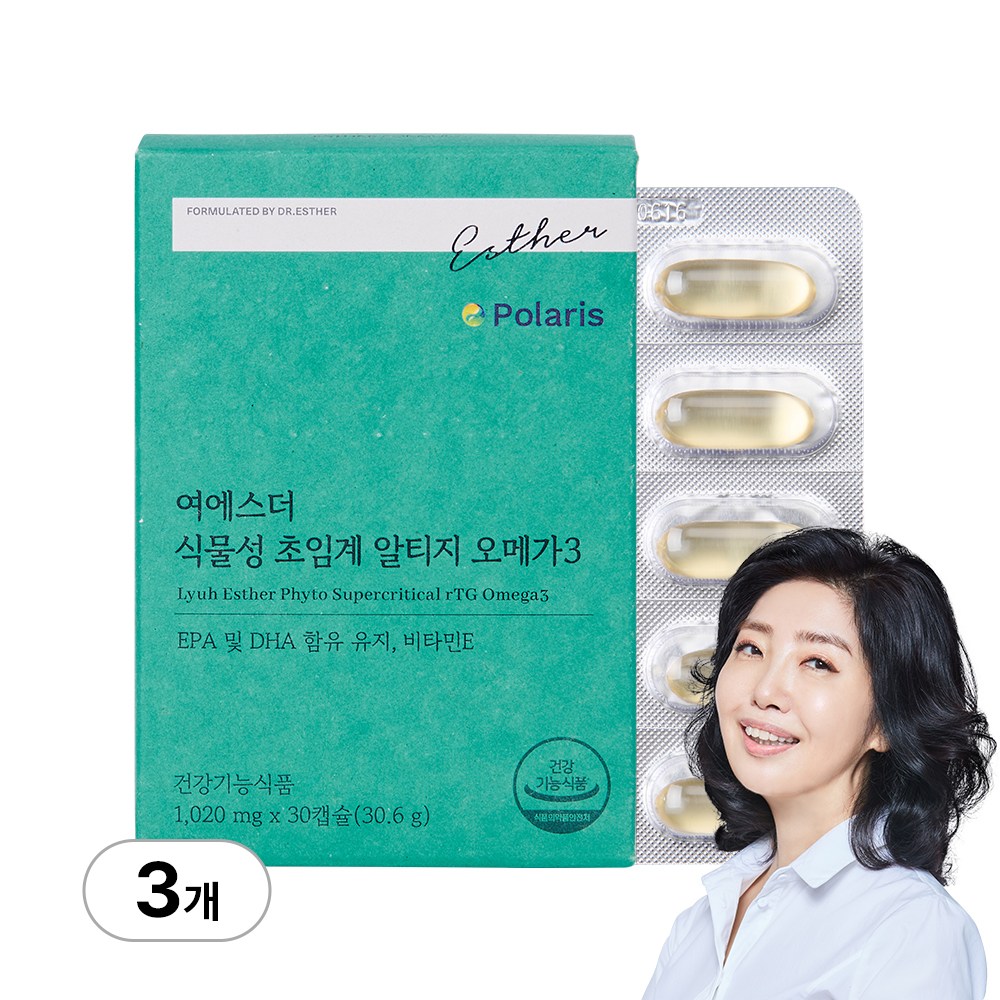 [본사직영] 여에스더 식물성 초임계 알티지 오메가3 (프리미엄 식물성 rTG형 오메가3) 국민영양 프로젝트 41,700원