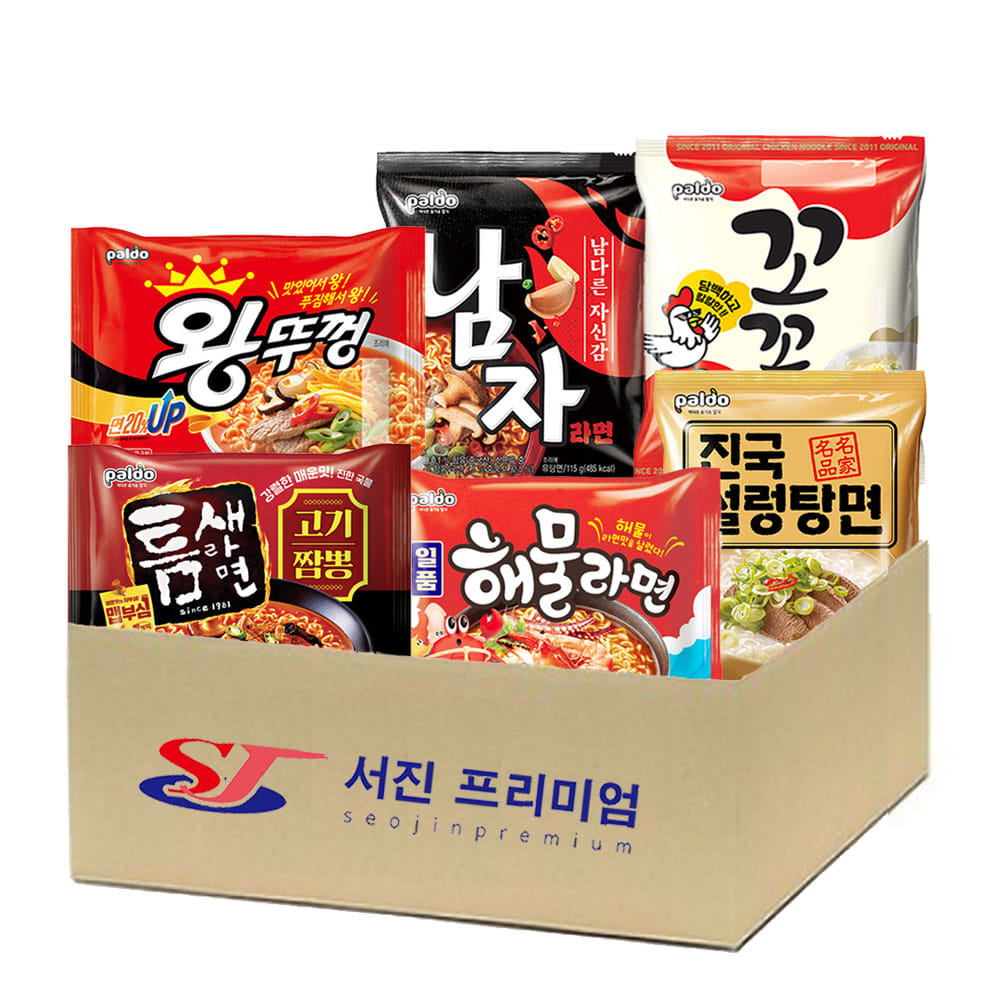 [서진프리미엄] 봉지라면모음 6종(틈새라면 고기짬뽕 4개+일품해물라면 5개+남자라면 4개+왕뚜껑 봉지면 4개+꼬꼬면 5개+진국설렁탕면 4개) 34,890원