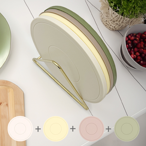 심플리프 주방인테리어의 꽃 실리콘 냄비받침 4종세트+거치대, 01(크림+옐로우+밀크티+그린티), 1개 24,900원