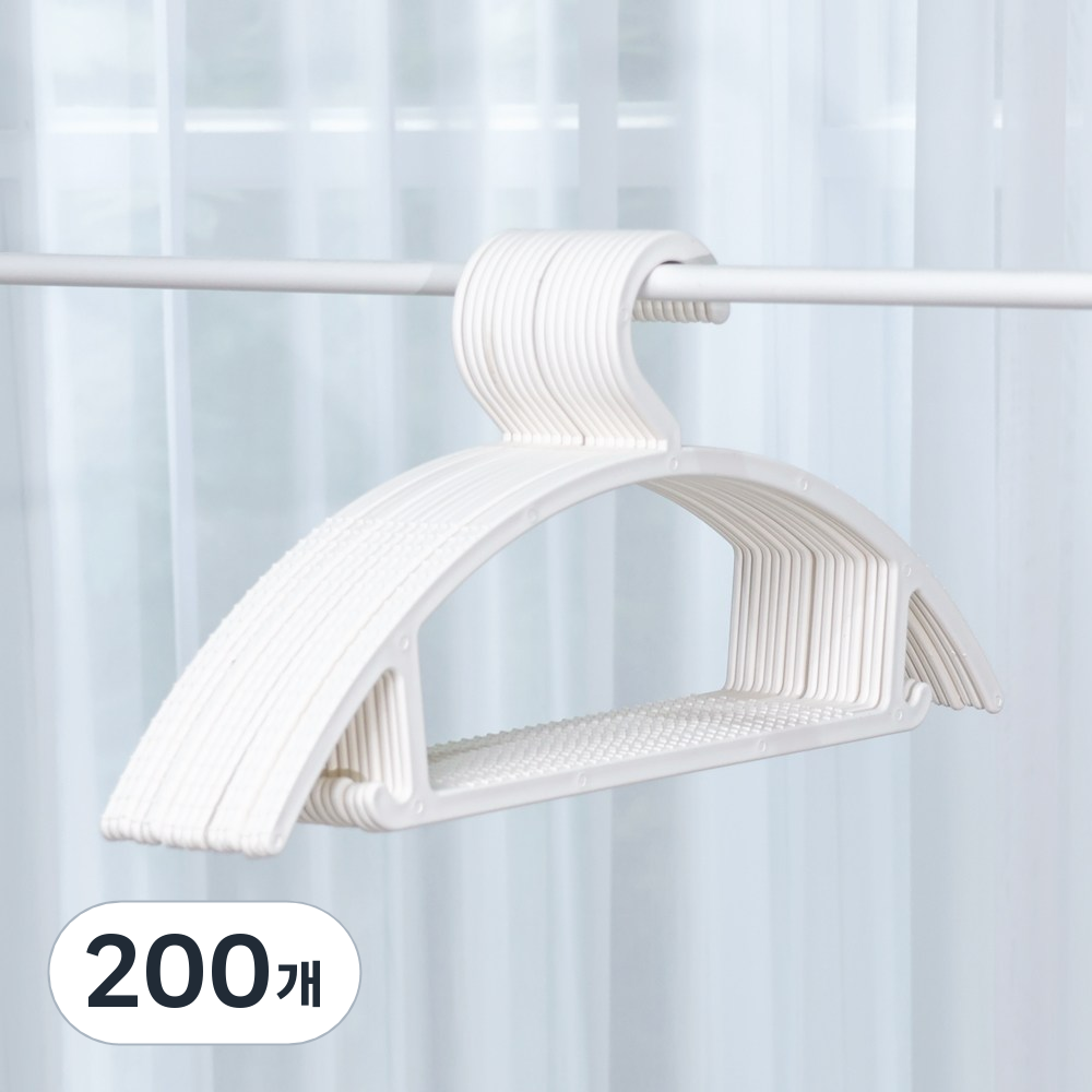 보네르하우스 어깨뿔 방지 논슬립 옷걸이, 200개, 화이트 48,960원