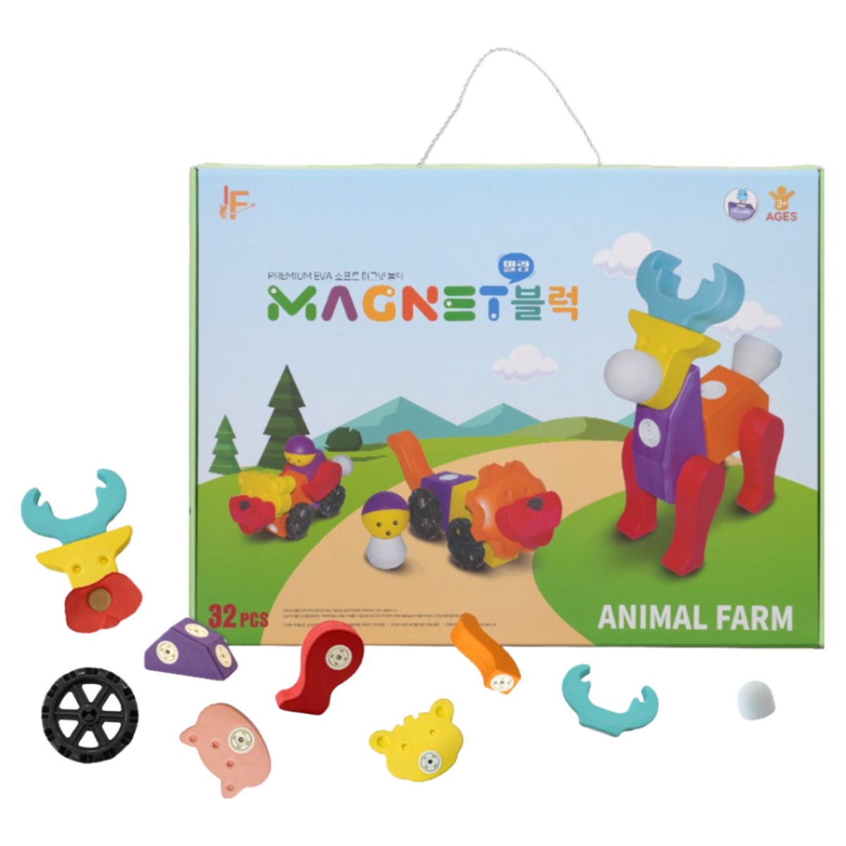 프리미엄 EVA 소프트 자석 블럭 32피스 동물모양 물놀이 72,300원