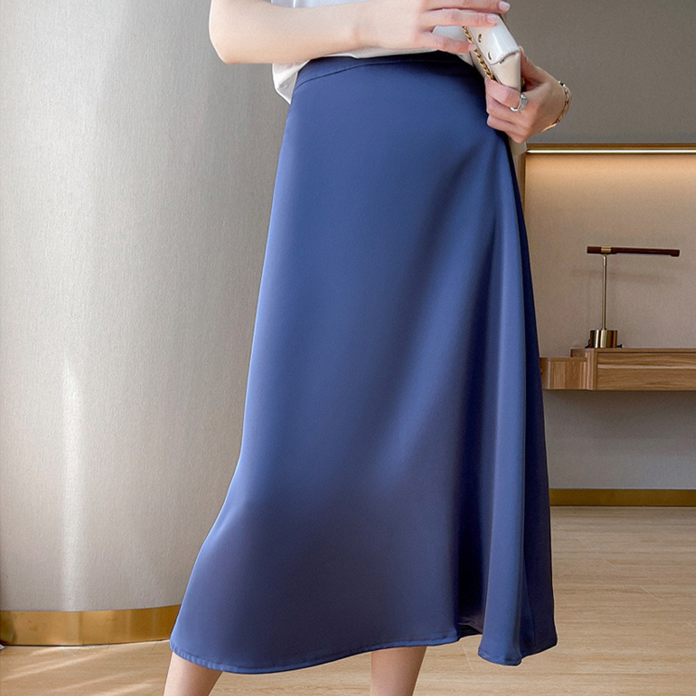 에리페 여성용 새틴 A라인 단색 베이직 롱 스커트 28,800원