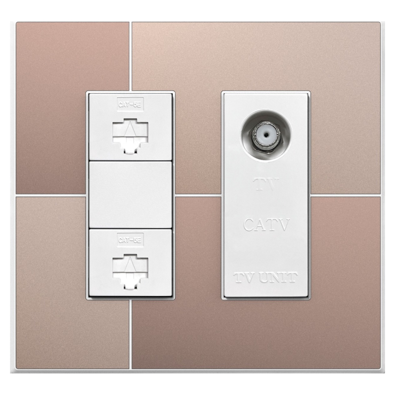 틸인스 갤러리 통신 RJ45 2구 / CATV 유니트 2방 브라운골드 + 화이트 프레임 21,010원