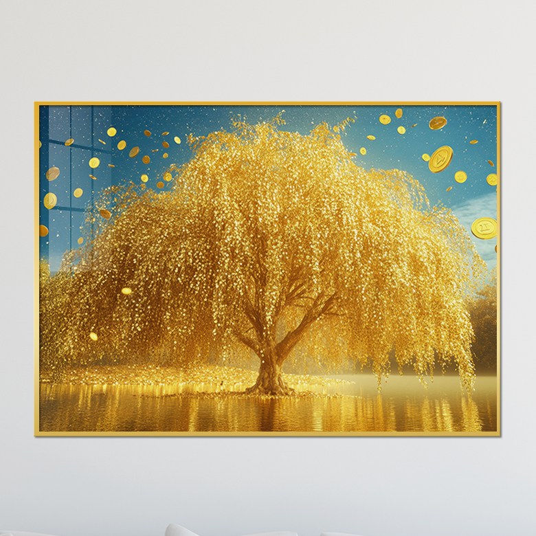 아트블루 돈들어오는 황금나무 액자 풍수 인테리어 소품 거실 그림 돈나무 재물운, 골드메탈 85,900원