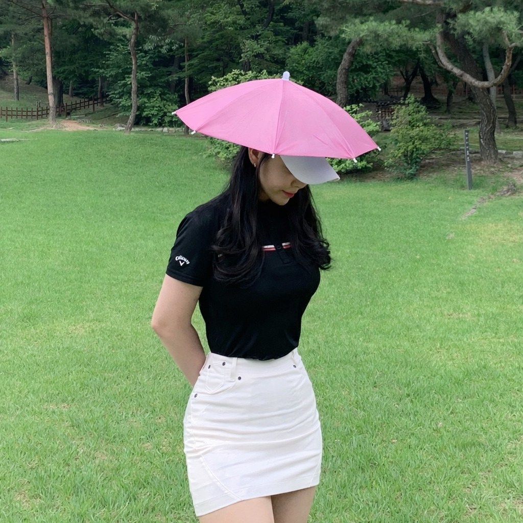 카리엘 머리에 쓰는 우산모자 uv차단 골프 8,900원