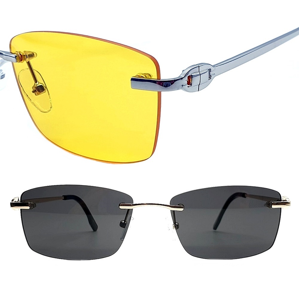 [오늘발송] EYES ONE 무테 선글라스 틴트 선글라스 사각 스퀘어 패션 긱시크 명품 썬글라스 28,900원