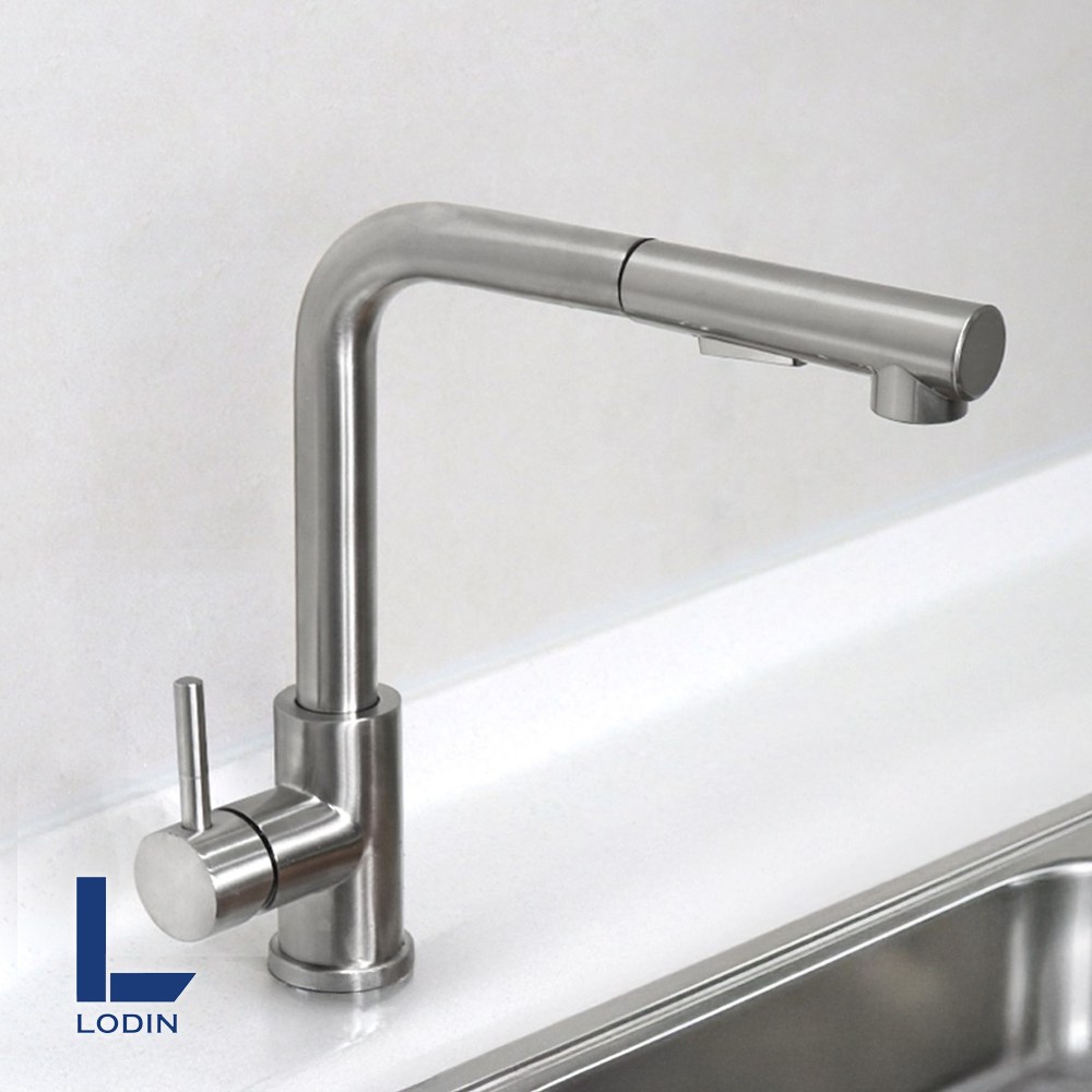 로딘 ㄱ자 싱크대수전 주방수전 무광 스텐 SUS304 씽크대 수도꼭지 교체 ODIN-262, 1개 36,000원
