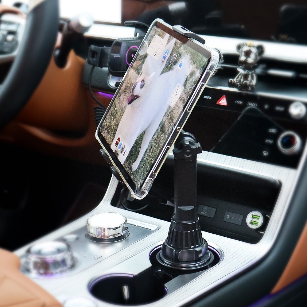 [케이솔루션] 고급형 차량용 컵홀더 거치대 핸드폰 스마트폰 테블릿PC, 블랙 롱타입, 1개 25,800원