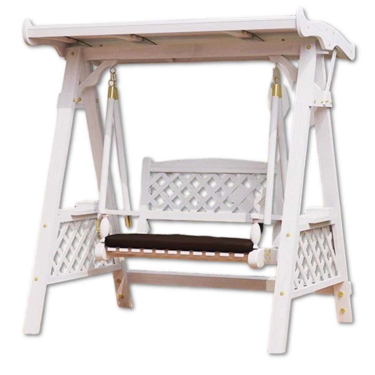 칼리도 감성 야외그네의자 흔들그네 행잉 마당 벤치그네 원목, 화이트(탑+쿠션포함) 600,000원