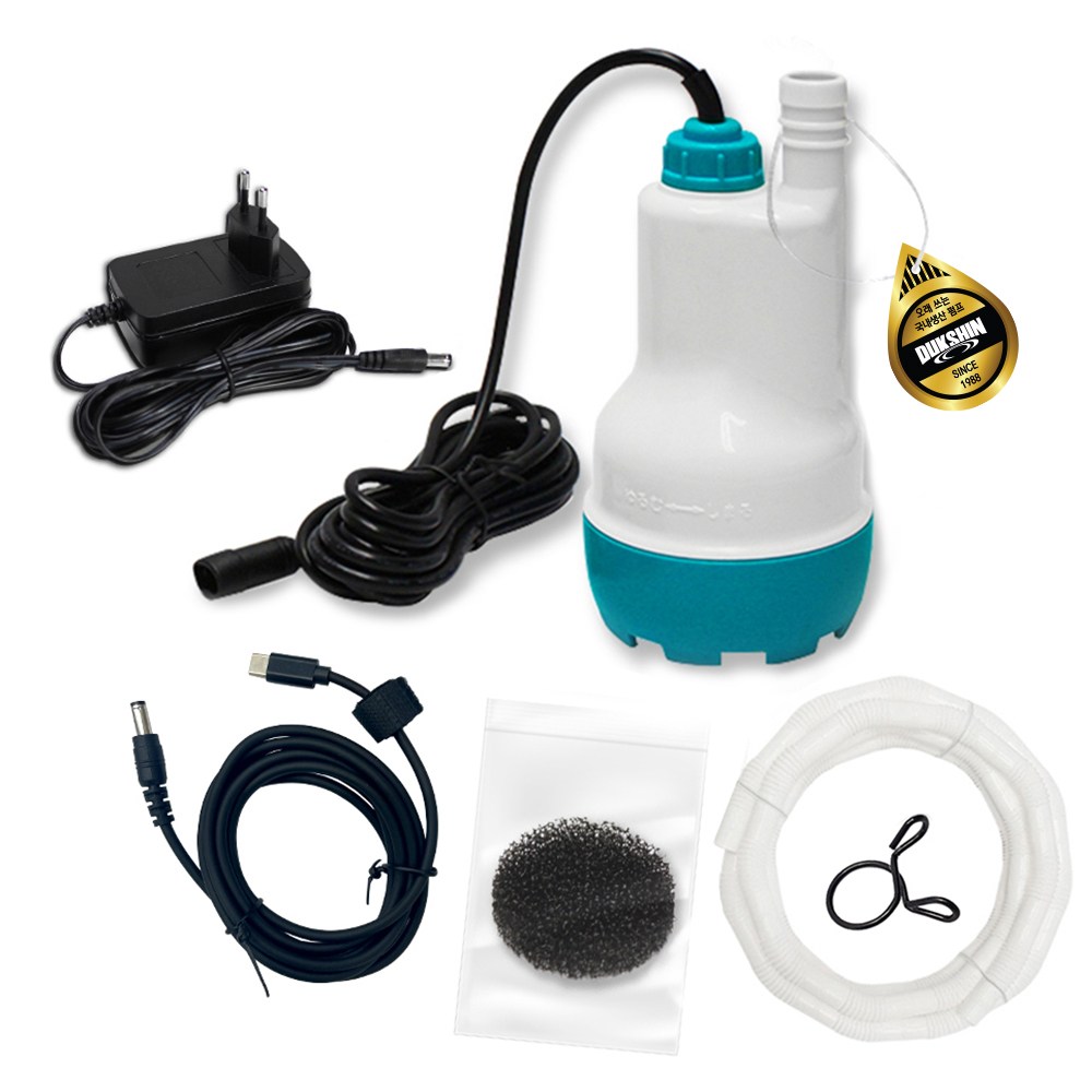 덕신 DBP-15A 휴대용 수중 모터 펌프 수영장 배수펌프 호스 3M, 1개 54,840원