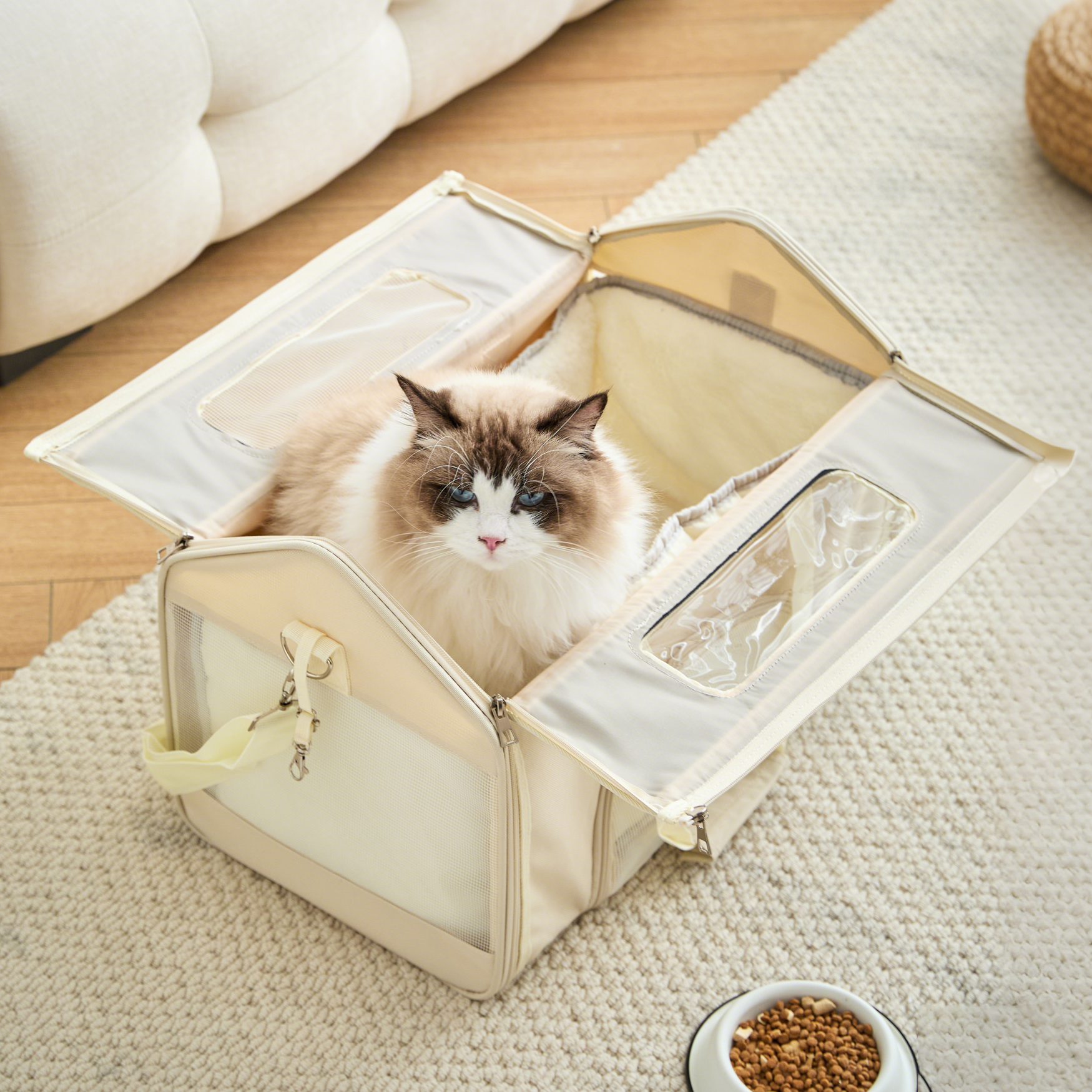 포프린츠펫 반려동물 키치메쉬 이동가방 백팩, 1개, 베이지색 31,000원