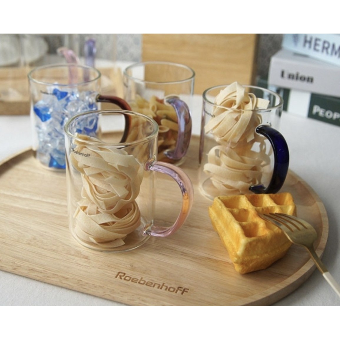 허니상점 레벤호프 내열 유리컵 컬러 핸들 유리 머그컵 컬러손잡이 2P세트 /4color 22,000원