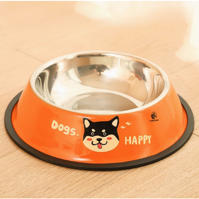 허그마이펫 강아지 밥그릇 고양이 식기 스텐 26cm, 1개, 오렌지 9,900원