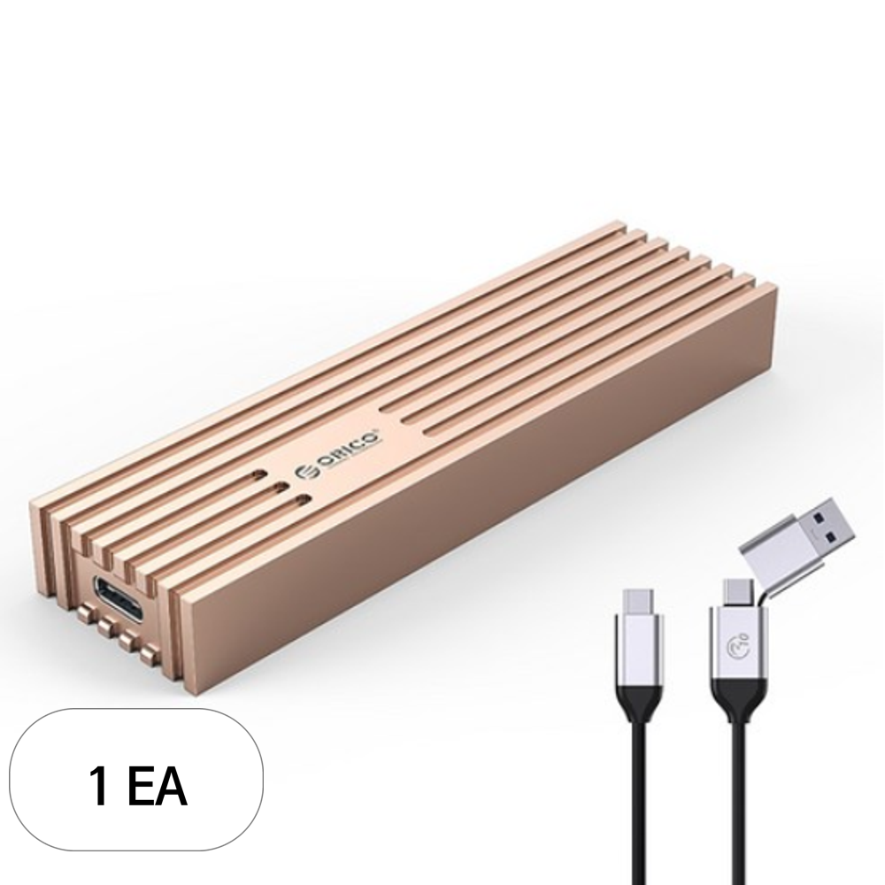 오리코 M.2 NVMe SSD 외장하드케이스 2in1케이블 냉각핀 방열 USB3.2 Gen2 10Gbps M232C3-G2 100,540원