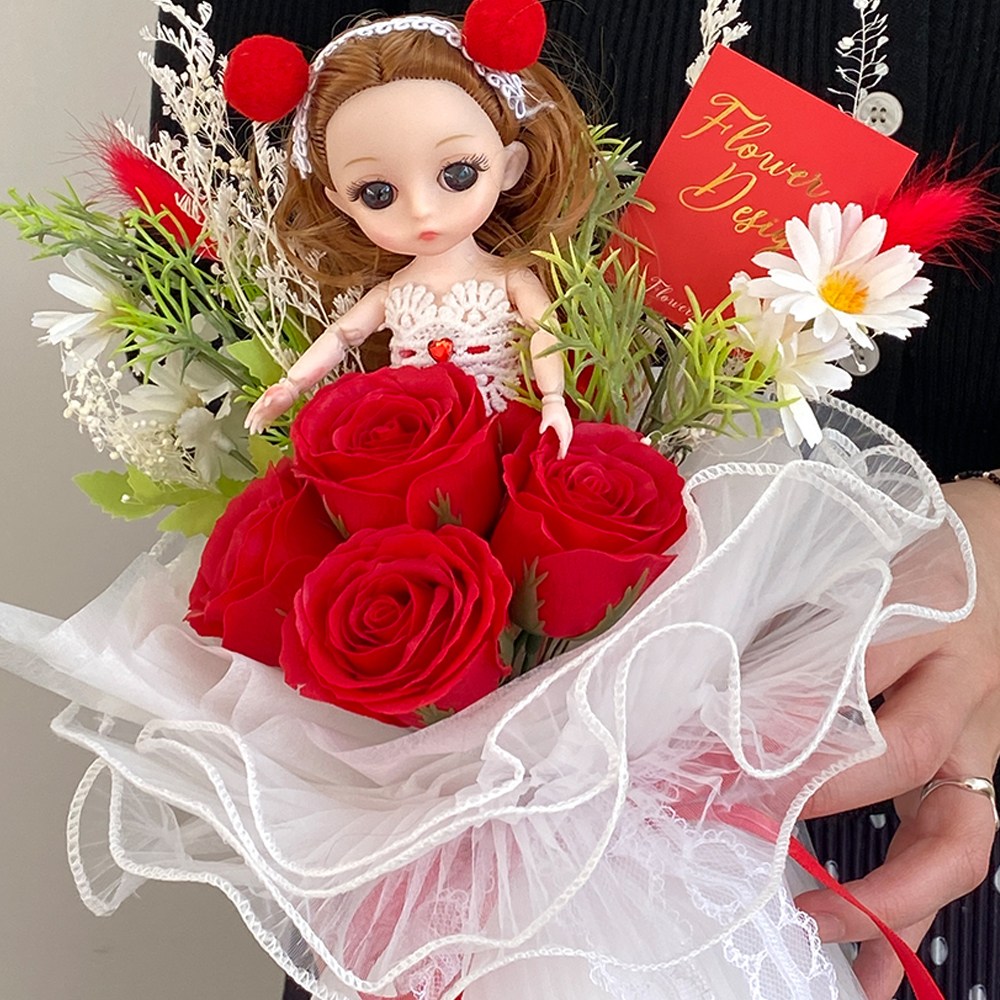 졸업식꽃다발 인형 꽃다발 입학식 비누 꽃다발, 1개, 레드 37,000원