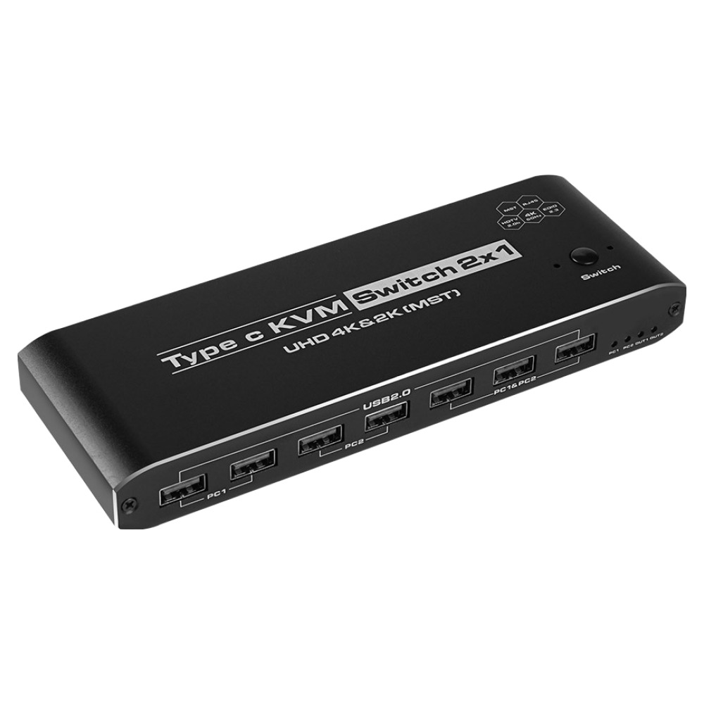 컴스 HDMI DP PC 2대 제어 4K 60Hz C타입 KVM 2포트 듀얼모니터 스위치 선택기 101,940원