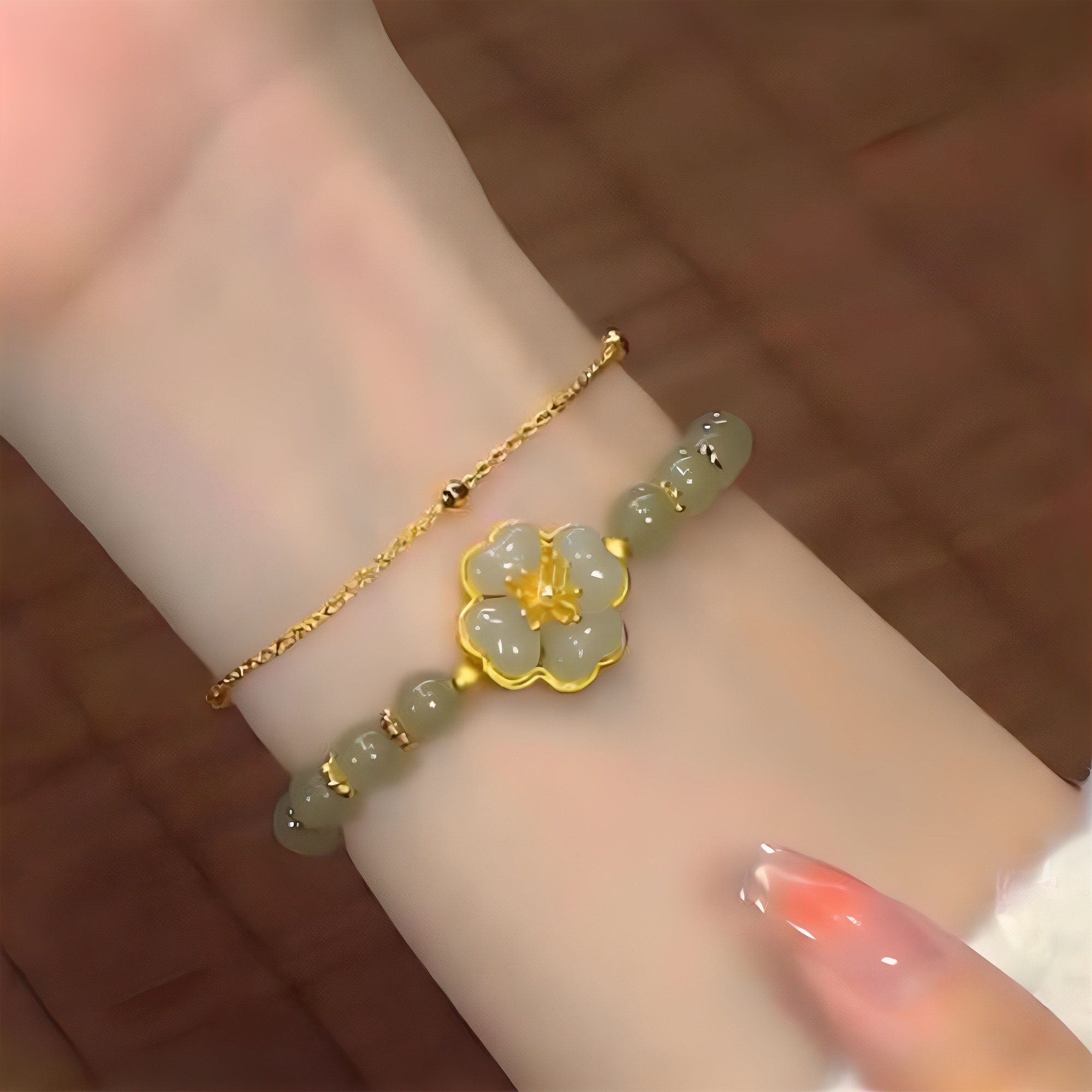 붓다베스트 여성용 재물운 소원성취 행운 옥 팔찌 9,000원